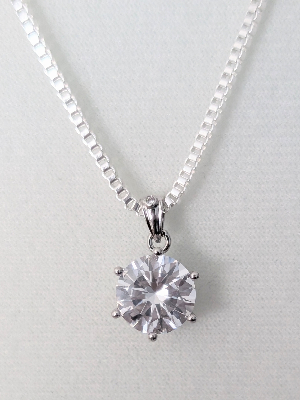 Weekend SALE! 💎 1 Carat White Solitaire Moissanite Pendant Necklace